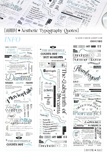 Aesthetic Typography Quotes PET tape