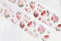 Antique Strawberry PET/Washi tape, Pre-cut. Journal supplies, scrapbook supplies, planner sticker, journal stickers.