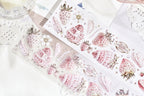Antique Strawberry PET/Washi tape, Pre-cut. Journal supplies, scrapbook supplies, planner sticker, journal stickers.
