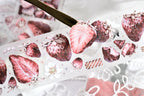 Antique Strawberry PET/Washi tape, Pre-cut. Journal supplies, scrapbook supplies, planner sticker, journal stickers.