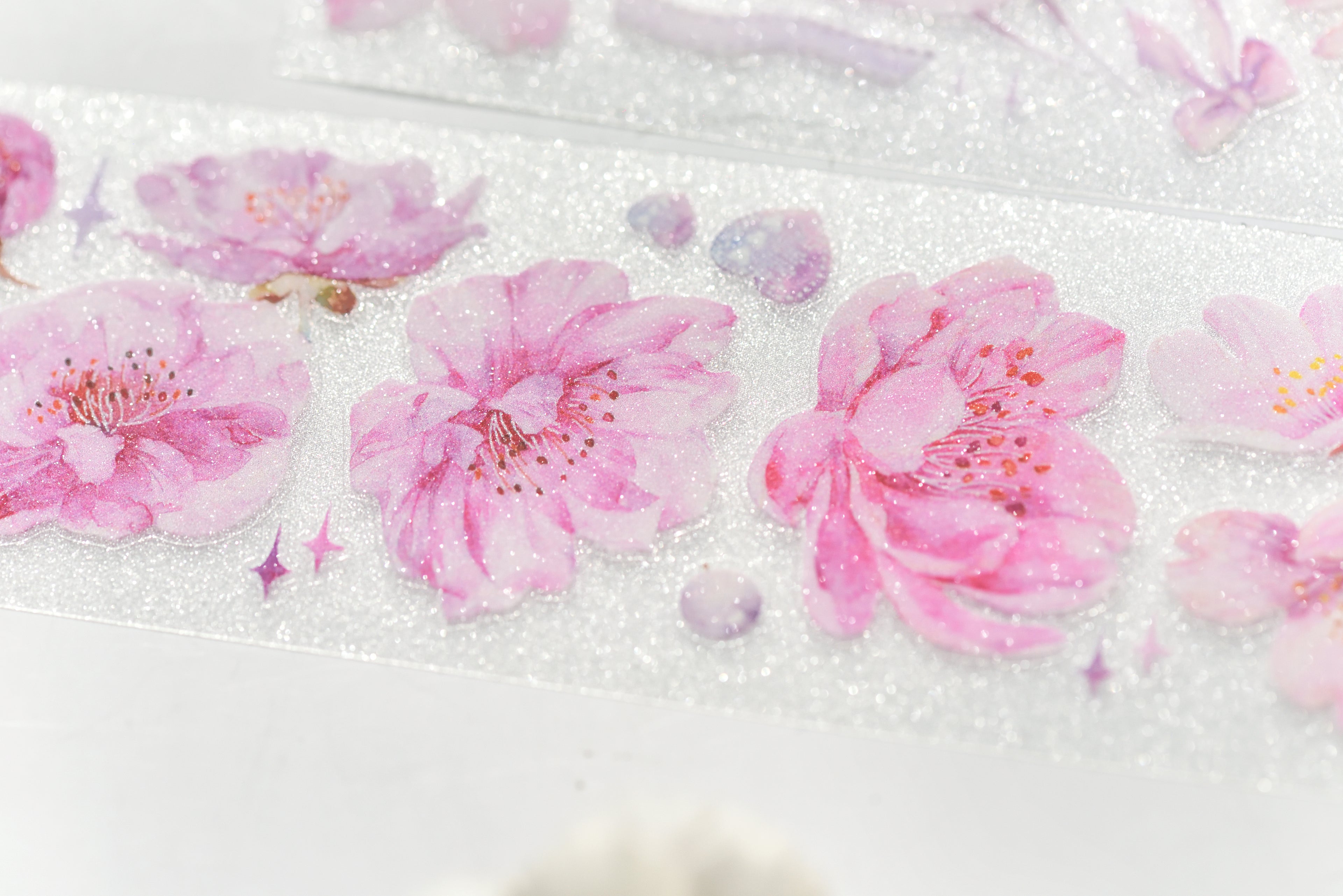 Cherry blossom PET/Washi tape,Sakura, Pre-cut. Journal supplies, scrapbook supplies, planner sticker, journal stickers.