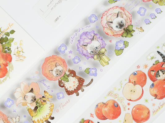 Watercolor Cute Kittens (Sweet Orchard / Wildflower Fairy) PET Tape