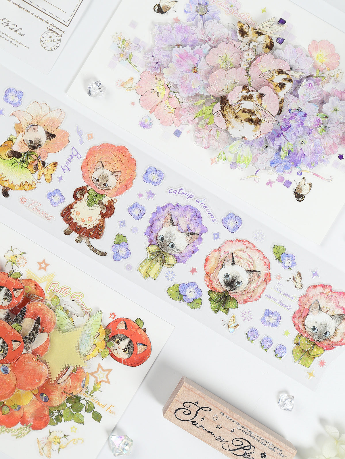Watercolor Cute Kittens (Sweet Orchard / Wildflower Fairy) PET Tape