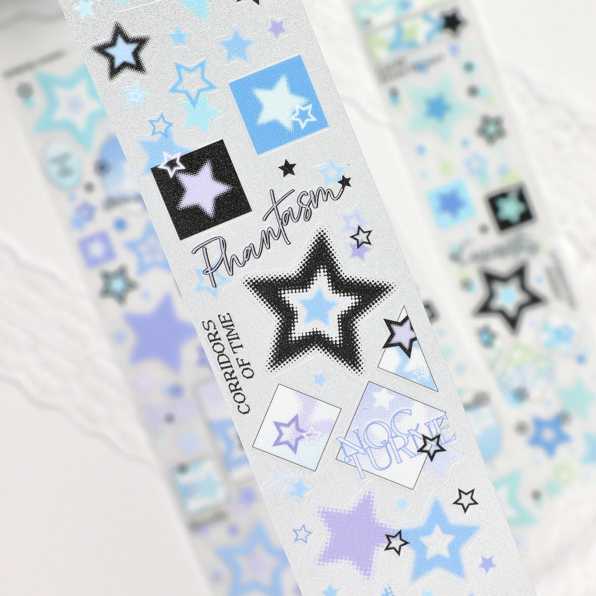 Y2K Halftone Stars (Aqua Glitch / Monochrome Silver / Lime Neon / Pastel Lilac) PET Tape