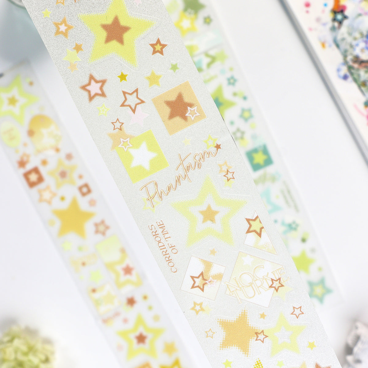 Y2K Halftone Stars (Aqua Glitch / Monochrome Silver / Lime Neon / Pastel Lilac) PET Tape
