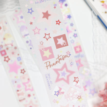 Y2K Halftone Stars (Aqua Glitch / Monochrome Silver / Lime Neon / Pastel Lilac) PET Tape
