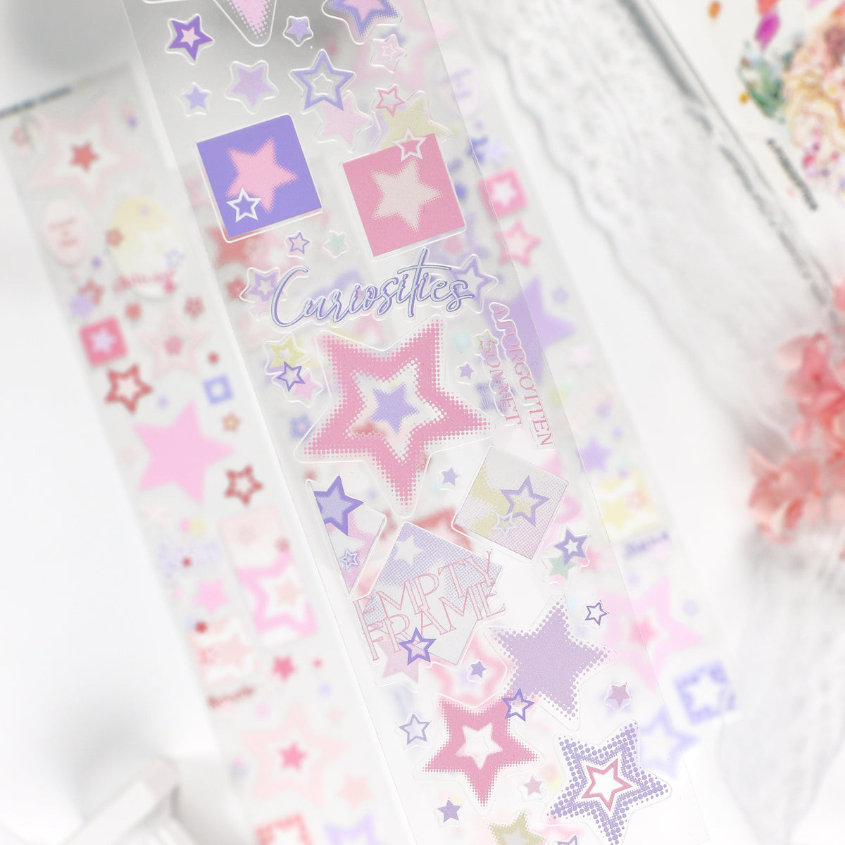 Y2K Halftone Stars (Aqua Glitch / Monochrome Silver / Lime Neon / Pastel Lilac) PET Tape