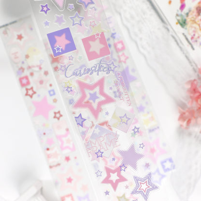 Y2K Halftone Stars (Aqua Glitch / Monochrome Silver / Lime Neon / Pastel Lilac) PET Tape