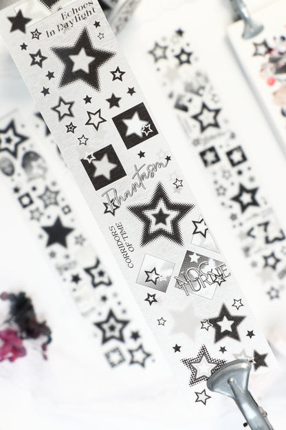 Y2K Halftone Stars (Aqua Glitch / Monochrome Silver / Lime Neon / Pastel Lilac) PET Tape
