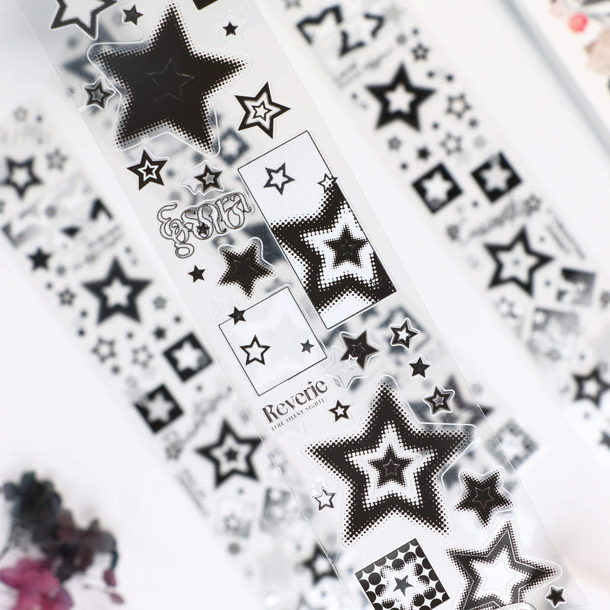 Y2K Halftone Stars (Aqua Glitch / Monochrome Silver / Lime Neon / Pastel Lilac) PET Tape